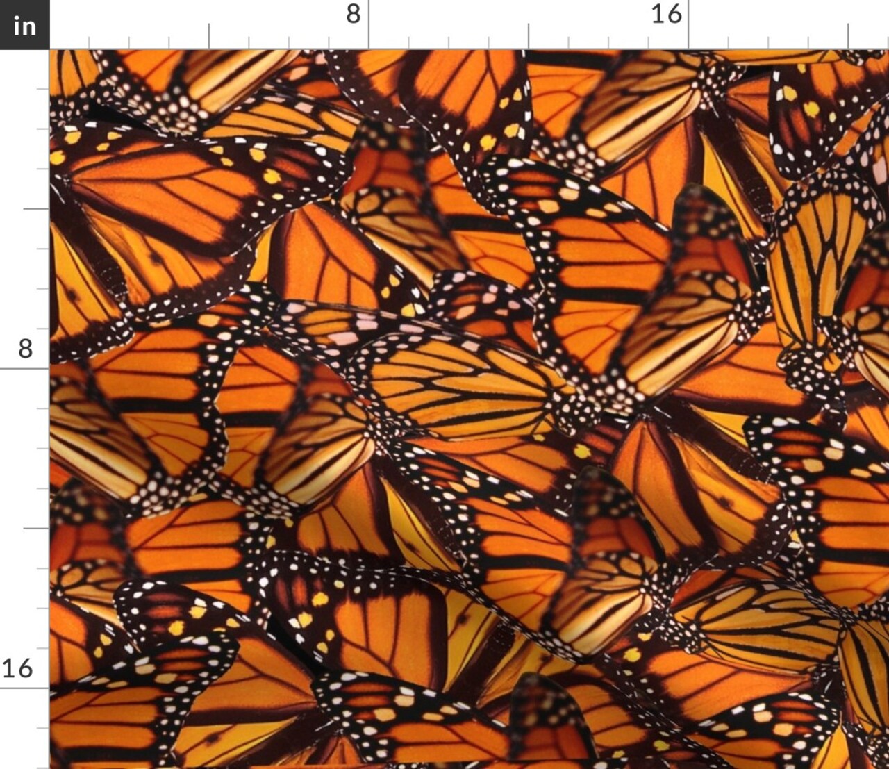 Monarch Butterfly Orange Summer Wings Insect Custom Printed Fabric by Spoonflower Various Fabrics by the Yard or Fat Quarter